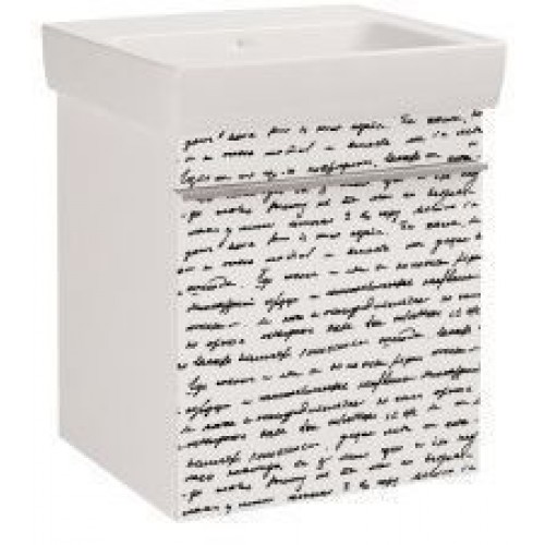 DŘEVOJAS VISION 800 závesná skrinka s umývadlom 800, biela / písmo 21750