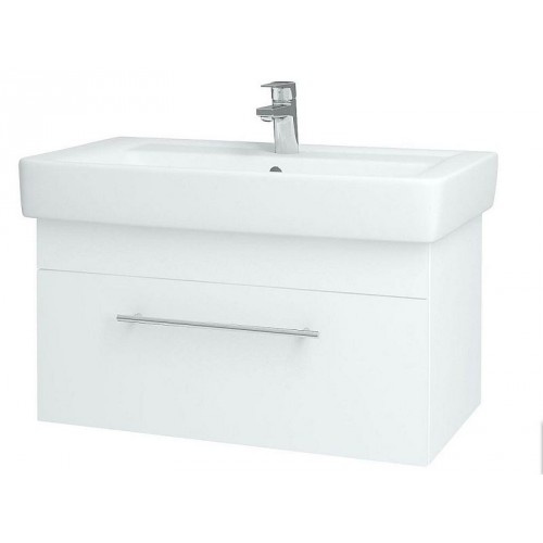 DŘEVOJAS Q UNO 800 skrinka s umývadlom Q 800, biela, úchyt oceľ 20036B