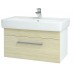DŘEVOJAS Q UNO 800 skrinka s umývadlom Q 800, biela/dub, úchytka mat 20104A