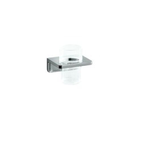 LAUFEN LB3 Držiak na pohár, 10x11cm, sklo/chróm, na stenu, s pohárom, 3.8468.2.004.000.1