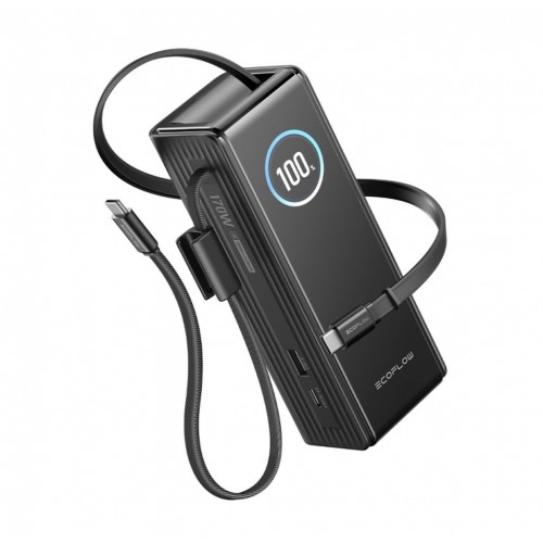 EcoFlow RAPID Powerbanka (25 000 mAh, 170 W) 2×100 W vstavaný USB-C kábel – čierna