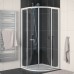 RONAL ECOR ECO-Line štvrťkruh s dvojdiel dverami, R50, 80cm,biela/číre sklo ECOR5000800407