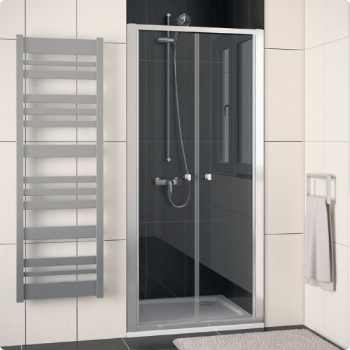 RONAL ECP2 ECO-Line dvojkrídlové dvere, 80cm, aluchrom / číre sklo ECP208005007