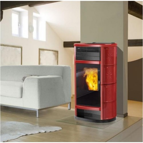 EDILKAMIN ANDE teplovodné kachle na pelety , 18kW , červená 755550