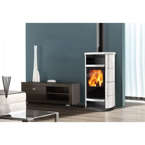 EDILKAMIN BIG teplovzdušné krbové kachle na drevo, 9,7 kW, biela 755680