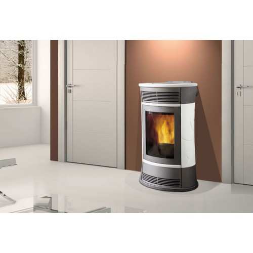 EDILKAMIN BIJOUX teplovodné kachle na pelety , 15kW , biela 751140