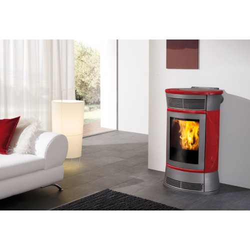 EDILKAMIN BIJOUX teplovodné kachle na pelety , 15kW , červená 751150