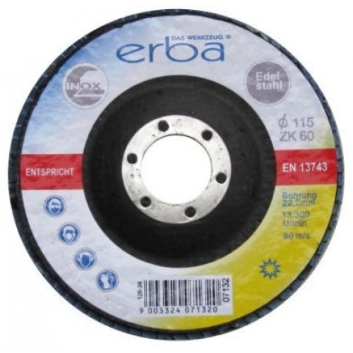 ERBA Lamelový brúsny kotúč na oceľ 115 mm ZK80 ER-07133