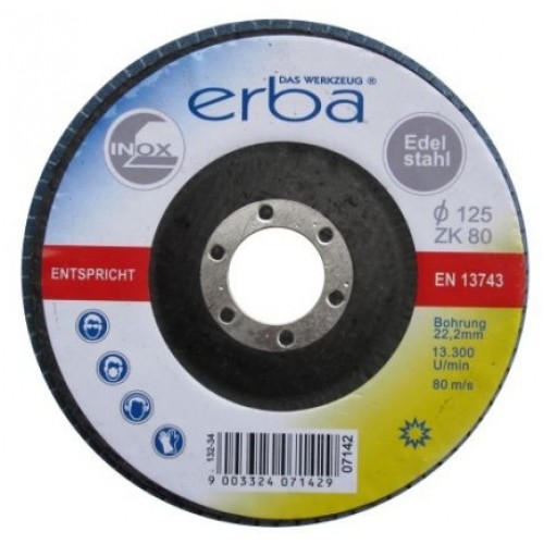 ERBA Lamelový brúsny kotúč na oceľ 125 mm ER-07142 ERBA Lamelový brúsny kotúč na oceľ 125 mm ER-07142