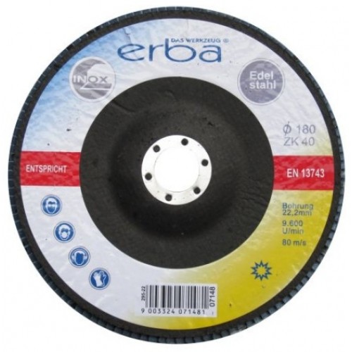 ERBA Lamelový brúsny kotúč na oceľ 180 mm ZK40 ER-07148