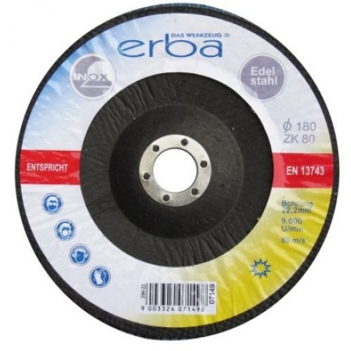 ERBA Lamelový brúsny kotúč na oceľ 180 mm ZK80 ER-07149 ERBA Lamelový brúsny kotúč na oceľ 180 mm ZK80 ER-07149