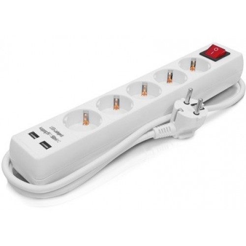 ERBA Predlžovačka 1,4 m, 5 x zásuvka, 2 x USB ER-27011 ERBA Predlžovačka 1,4 m, 5 x zásuvka, 2 x USB ER-27011