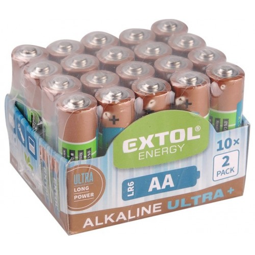 EXTOL Energy Alkalické tužkové batérie Ultra + AA 1,5 V, 20ks 42013 EXTOL Energy Alkalické tužkové batérie Ultra + AA 1,5 V, 20ks 42013