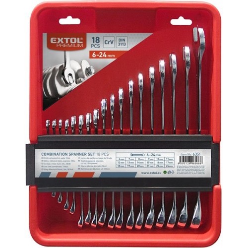 EXTOL PREMIUM kľúče očkoploché, sada 18ks 6351