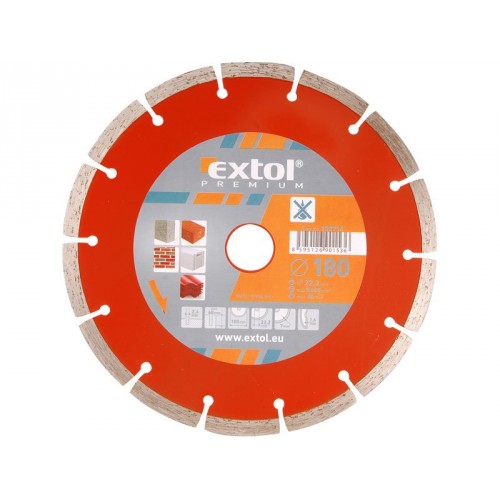 EXTOL PREMIUM kotúč diamantový rezný 180x22, 2mm SEGMENTOVÉ - suché rezanie 108714
