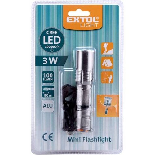 EXTOL LIGHT svietidlo 100lm CREE XPE, mini 43119 EXTOL LIGHT svietidlo 100lm CREE XPE, mini 43119
