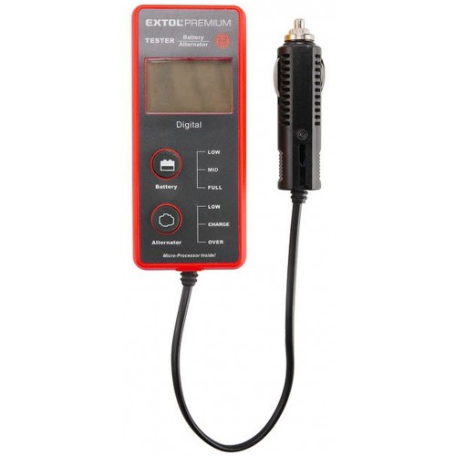 EXTOL PREMIUM tester autobatérie a alternátora, digitálny, 2 funkcie 8897310
