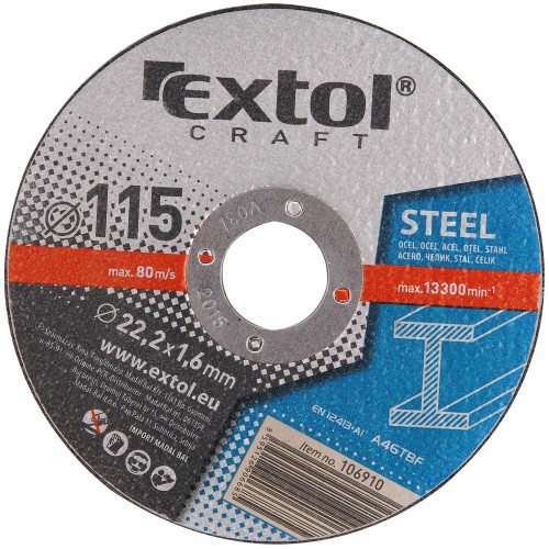 EXTOL CRAFT kotúče 115x1, 6x22, 2mm, rezné na kov 5ks 106910