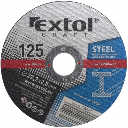 EXTOL CRAFT kotúče 125x2, 5x22, 2mm, rezné na kov 5ks 108020