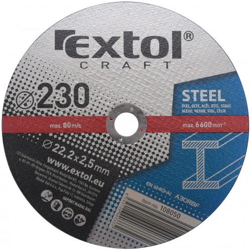 EXTOL CRAFT kotúče 230x2, 5x22, 2mm, rezné na kov 5ks 108050