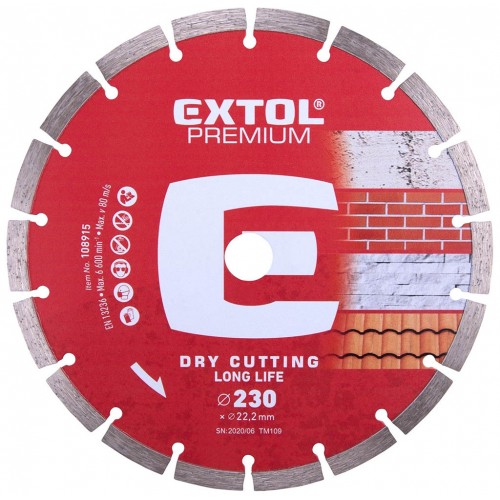 EXTOL PREMIUM kotúč diamantový rezný 230x22, 2mm - segmentový 108915
