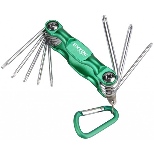 EXTOL CRAFT kľúče TORX, sada 8ks s karabínou 66016
