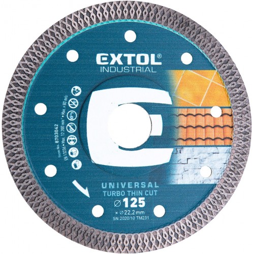 EXTOL INDUSTRIAL kotúč diamantový rezný 125x22, 2mm TURBO THIN CUT, 8703042