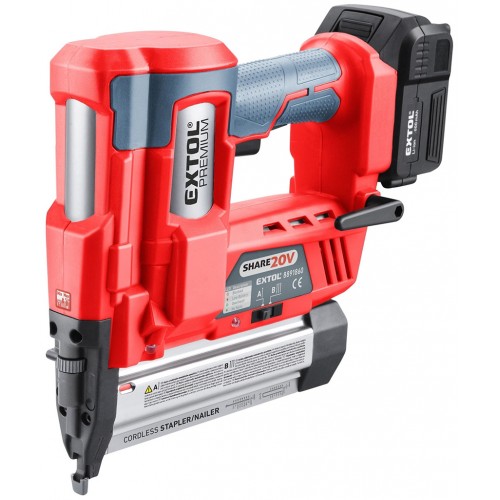 EXTOL PREMIUM klincovačka / sponkovačka aku SHARE20V, 20V Li-ion, 2000mAh 8891860