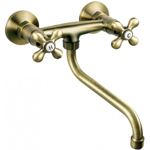 FERRO ANTICA Drezová nástenná batéria, 150mm, bronz BAI5BR FERRO ANTICA Drezová nástenná batéria, 150mm, bronz BAI5BR