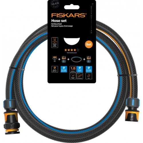FISKARS Sada zavlažovacie hadice 13 mm (1/2") 1,8 m so spojkami 1057621