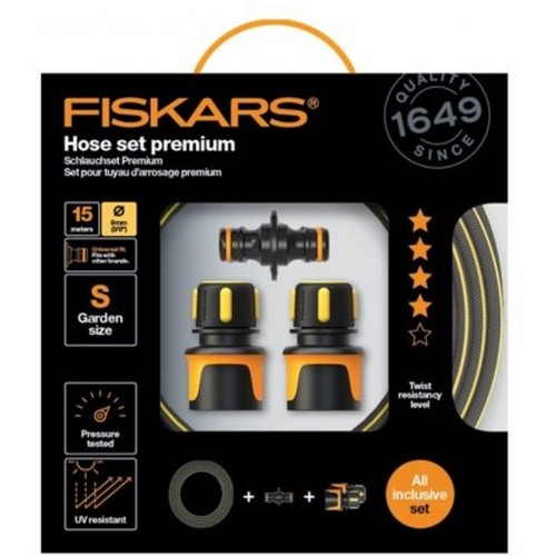 FISKARS Premium Sada zavlažovacie hadice 9mm (3/8") 15m so spojkami 1027101