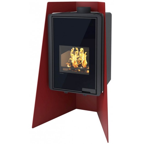 HS FLAMINGO DELUXE ® ISLAND Krbové kachle 9kW, červená HSF42-002