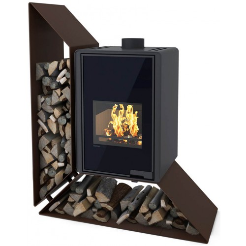 HS FLAMINGO DELUXE ® KAMPA Krbové kachle 9kW, ľavá, hnedá / zamatová HSF42-009