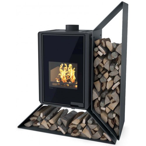 HS FLAMINGO DELUXE ® KAMPA Krbové kachle 9kW, pravá, čierna HSF42-013