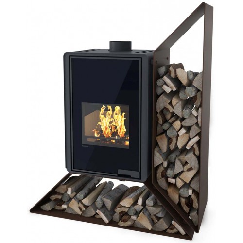 HS FLAMINGO DELUXE ® KAMPA Krbové kachle 9kW, pravá, hnedá / zamatová HSF42-015