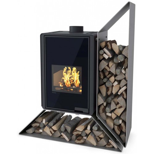 HS FLAMINGO DELUXE ® KAMPA Krbové kachle 9kW, pravá, šedá HSF42-018