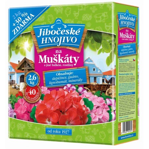 Jihočeské hnojivo na muškáty a iné balkónové rastliny 2,6kg, 1201005