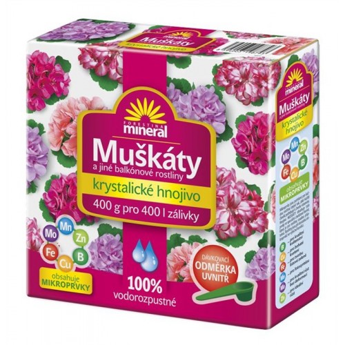 Forestina Mineral Kryštalické hnojivo na muškáty a balkónové rastliny 400g 1201003