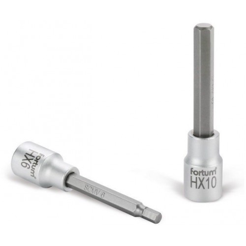 FORTUM hlavica zástrčná predĺžený imbus, 1/2", HX 10, L 100mm 4700630 FORTUM hlavica zástrčná predĺžený imbus, 1/2", HX 10, L 100mm 4700630