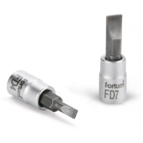 FORTUM hlavica zástrčná skrutkovač plochý, 1/4", 4mm, L 37mm 4701800 FORTUM hlavica zástrčná skrutkovač plochý, 1/4", 4mm, L 37mm 4701800