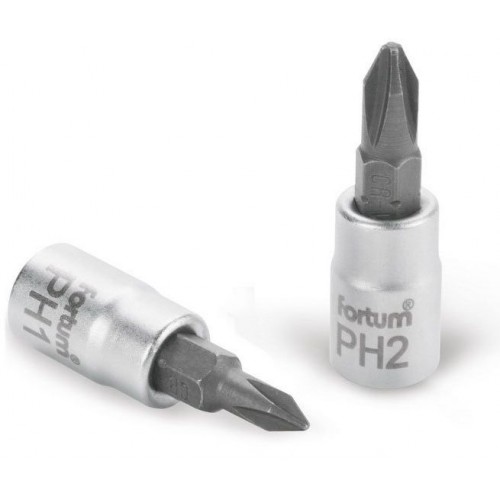 FORTUM hlavica zástrčná skrutkovač, 1/4", PH 1, L 37mm 4701811