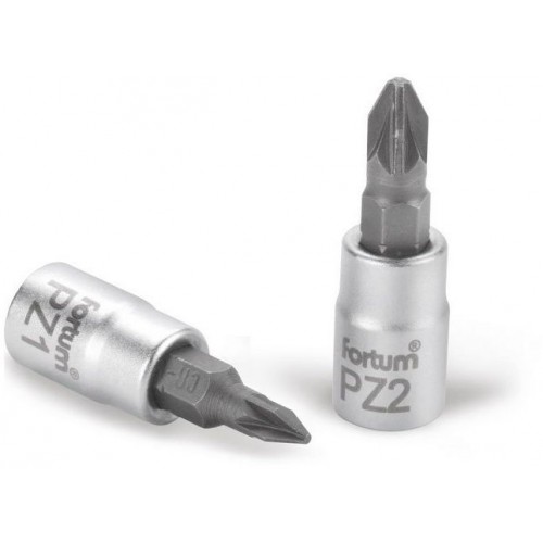 FORTUM hlavica zástrčná skrutkovač, 1/4", PZ 2, L 37mm 4701822 FORTUM hlavica zástrčná skrutkovač, 1/4", PZ 2, L 37mm 4701822