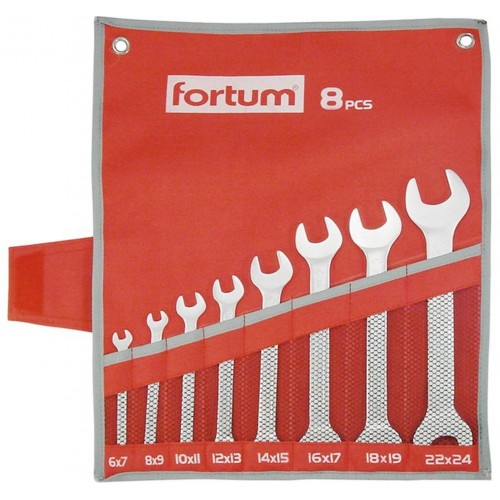 FORTUM kľúče ploché, sada 8ks, 6-24mm, 61CrV5 4730104