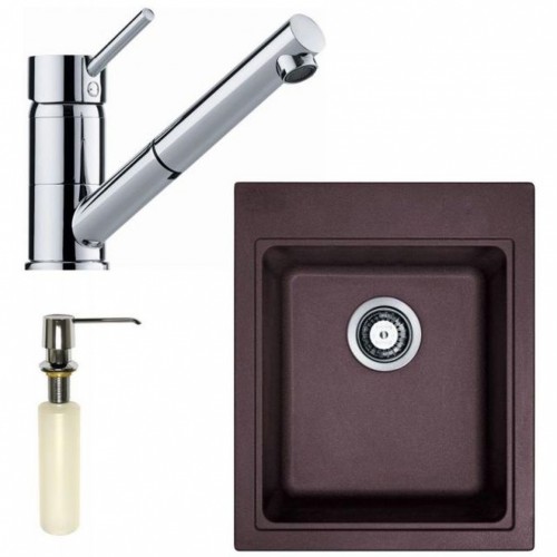 Franke SET G92 (drez KSG 218 hnedý + batérie FC 7486.031 + dávkovač saponátu) 114.0438.639