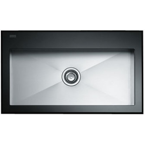 Franke Crystal CYV 610, 860x510 mm, nerez + čierne sklo, drez + sifón 101.0062.564