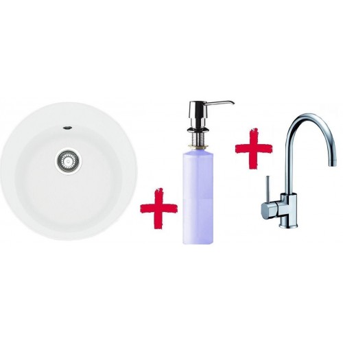 Franke SET G32 drez ROG 610.094 biela + drezová batéria FC 650 + dávkovač saponátu FD 300