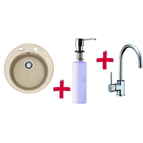 Franke SET G32 drez ROG 610.085 pieskový + drezová batéria FC 650+dávkovač saponátu FD 300