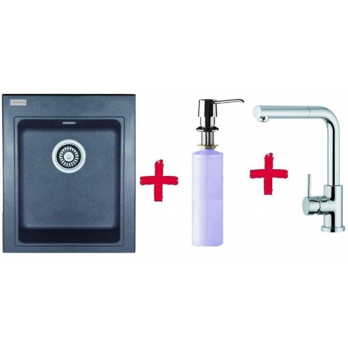 Franke SET G34 drez KSG 218.099 grafit + drezová batéria FN 0147 + dávkovač saponátu FD300