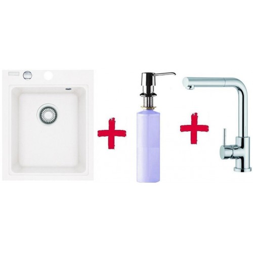 Franke SET G34 drez KSG 218.094 biela + drezová batéria FN 0147 + dávkovač saponátu FD 300