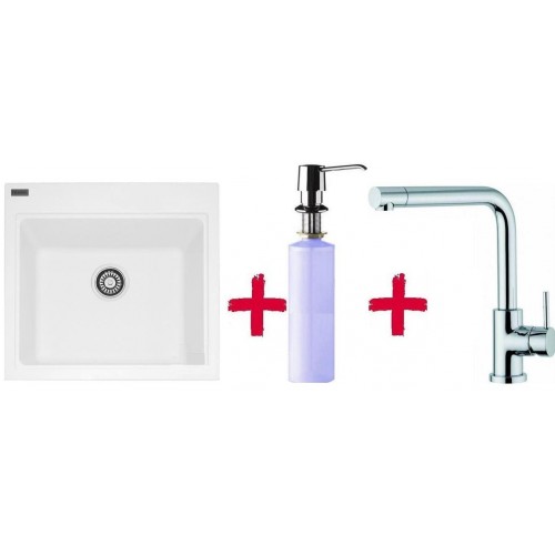 Franke SET G35 drez KSG 238.094 biela + drezová batéria Samoa + dávkovač saponátu FD 300